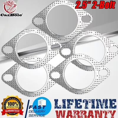 5PCS 2.5  Catback Exhaust Header Down Pipe Manifold Collector Gasket Set 2 Bolt • $8.99