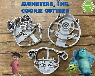 Monsters Inc Set Of 3 Cookie Cutters | Boo | Sullivan | Mike | Party Event The • $7.19