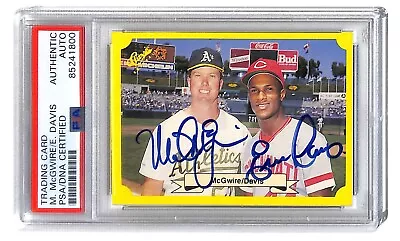 Mark McGwire Eric Davis 1987 Classic Autographed Card PSA/DNA A's Reds • $103.20