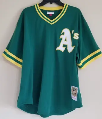 Oakland Athletics Jersey 2XL Green Rickey Henderson 1991 Mitchell Ness Baseball • $59.99