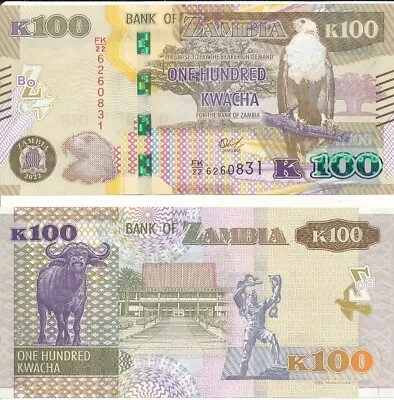 $1 • Buy Zambia _ 100 Kwacha 2022 UNC P. 61 Lemberg-Zp