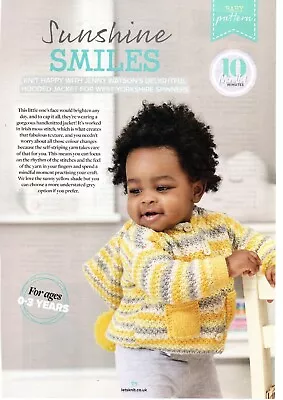 ~ Pull-Out Baby Knitting Pattern For Sweet Little Hooded Jacket ~ 0 ~ 36 Months • £1.85