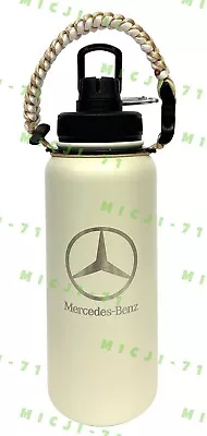 Mercedes Benz Beige Sport Mug W/ Rope Handle 32oz Stainless Steel Cup Bottle • $42.99