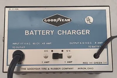 Vintage Goodyear Battery Charger 6 & 12 Volt  1 Amp Charging Rate USA MADE TOOL  • $73.50