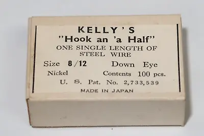 Vintage Kelly's Hook An A Half Fishing Hooks Size 8/12 Nickel Made In Japan 100 • $9.99