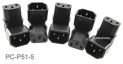 5-Pack Right-Angle UP IEC 320 C14 Male To IEC 320 C13 Female Power Adapters • $24.95