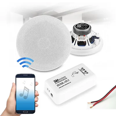 6  Bluetooth Ceiling Speaker And Amplifier System Home HiFi Stereo Music Set • £110