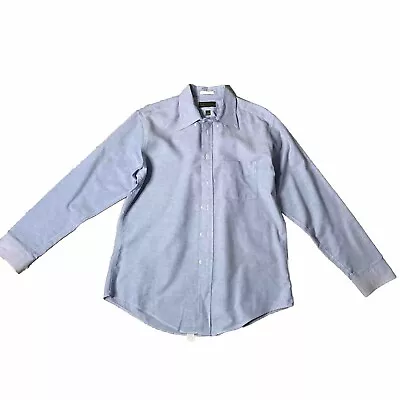 CROFT & BARROW Long Sleeved Oxford Pale Denim Blue Shirt MEN 17 34/35 • $14.99