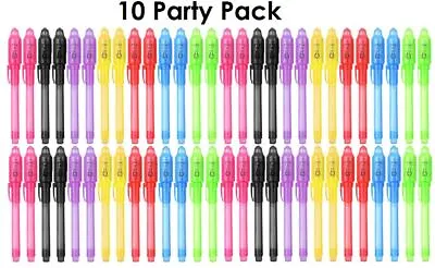 10 X UV Spy Invisible Ink Light Secret Pen Message Kids Party Bag BARGAIN Joblot • £8.99