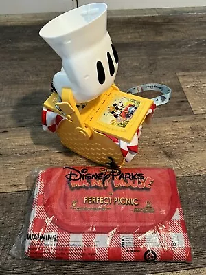 NEW 2024 Mickey Mouse Toontown Runaway Railway Picnic Basket Popcorn & Blanket • $75