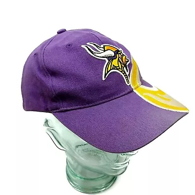 NFL Minnesota Vikings Logo Adjustable Flame Hat Purple Gold Cap • $12.99