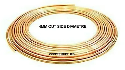 £3.13 • Buy Copper Micro Bore Pipe/tube4mm/6mm/8mm/10mm Plumbing/lpg Oil/brass Compression