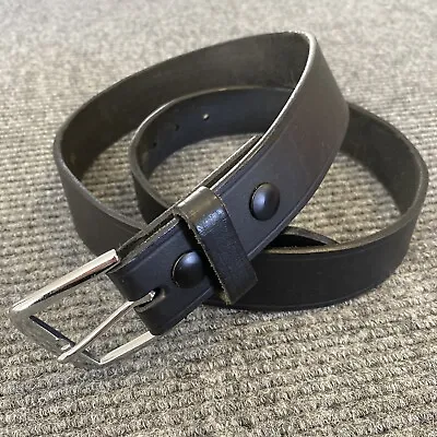 Law Pro Belt Mens 38 Black Leather Silver Square Buckle Made In USA • $8