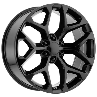 SET OF 4 22X9 Gloss Black Snowflake GMC Sierra Denali Chevy Silverado 6X139.7 • $879