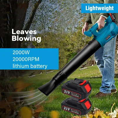 Cordless Leaf Blower Garden Vacuum Leaf Blower Shredder With 2 Battery & Charger • £39.99