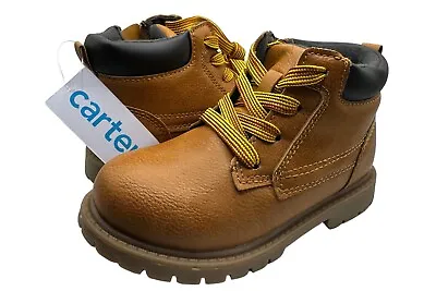 NWT- Carter's Boy Toddler Hiking Boots- Size 10  Color Tan  Lug Sole Design • $20.99