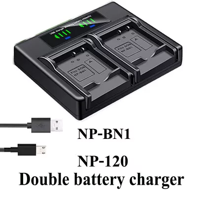 Dual Battery Charger For CASIO NP-120 Exilim EX-ZS27  ZS28 ZS30  ZS35 BC-120 • $10.99