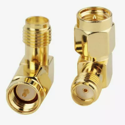 £3.89 • Buy SMA Male To SMA Female Plug 90° Right Angle RF Coax Jack Adapter Connector X2 UK