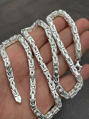 Men's Byzantine Rope Chain Real Solid 925 Sterling Silver Necklace 6mm 18 -30  • $381.85