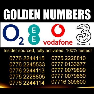 🥇 Gold Mobile Numbers - Pay As You Go Sim Card Uk Golden Vip Business Easy • £10