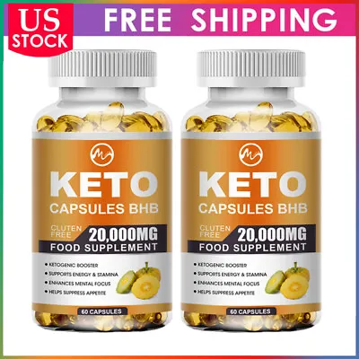 2 X 20000mg KETO BHB Diet Pills Ketone FAT BURNER Weight Loss Diet Pills Ketosis • $18.89