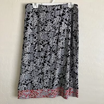 J Jill Skirt Womens Size M Faux Wrap Elastic Waist Midi Stretch Medium • $16.45