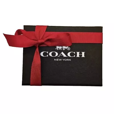 Coach Small Black Magnetic Gift Box + Red Ribbon Wrap Storage Box • $10.98