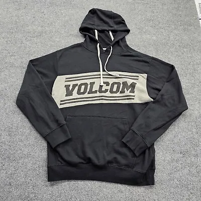 Volcom Slick Pullover Hoodie Adult M Gray Logo Spell Out Skaters Sweatshirt • $32.99