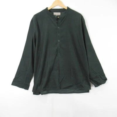 Seasalt Shirt UK Medium Men's Dark Green Collarless Tall Ship Sock Tunic   • £28
