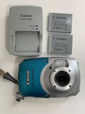 Canon PowerShot D10 12.1 MP Waterproof Digital Camera 3x Optical Zoom Blue • $50