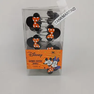 $30.30 • Buy Disney Minnie Mouse Set Of 12 Shower Curtain Hooks Orange Polka Dot Bow Cute