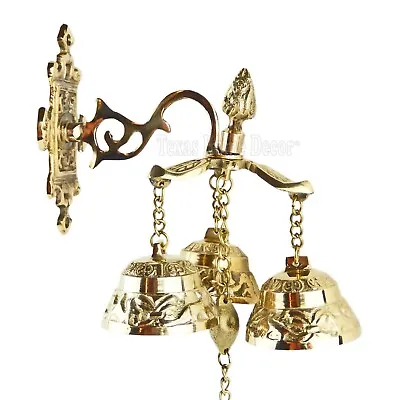 Brass Shopkeeper's Bell Wall Mounted Antique Style Door Entry Dinner Bell  • $44.06