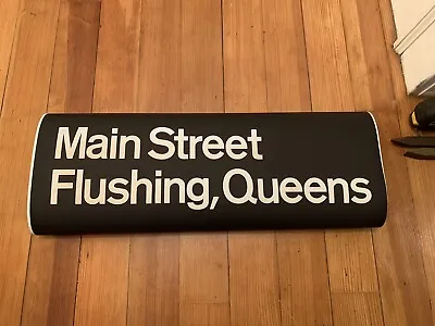 R21 Ny Nyc Subway Vintage Roll Sign Main Street Flushing Queens Roosevelt Avenue • $149.95