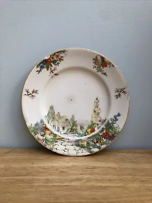 Vintage Art Deco ‘Old England Gardens’ 7” Side Plate By Hampton Ivory England • £1.99