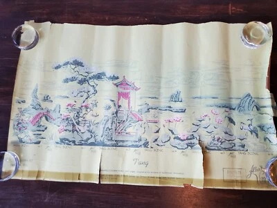 £29.45 • Buy Vtg 1950s Partial Wallpaper Roll ~ Albert Van Luit T'ang Panel