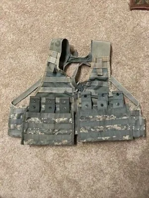 MOLLE II FLC Fighting Load Carrier VEST W/ 2 TRIPLE MAG POUCHES ACU US Army GC • $21.90