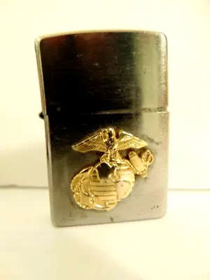 Pre-owned Zippo Pocket Lighter With Gold Color Marine Corps Emblem • $19.99