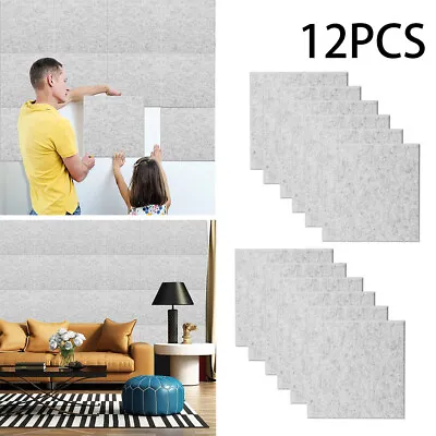 £13.94 • Buy 12PCS Self-adhesive Acoustic Wall Panel Studio Sound Proofing Insulation Tiles