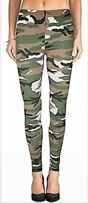 New Women's Girl's Army Camouflage Leopard And Various Print Leggings Sizes 8-16 • £6.99