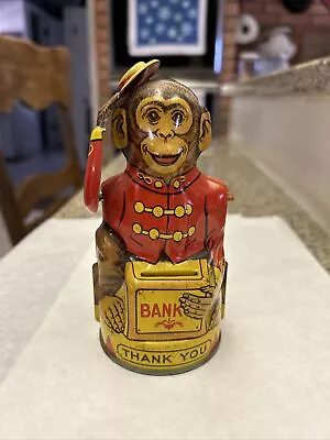 Vintage Tin J Chein Monkey Mechanical Savings Bank • $50