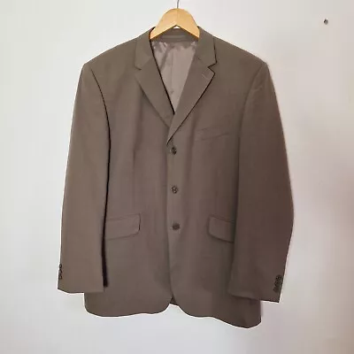 Karl Jackson Suit Jacket Mens 44R Beige Washable Wool Blend Blazer Business • £15