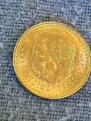 Mexico Gold Coin Dos Y Medio Pesos 1945. .900 Pure Gold • $165