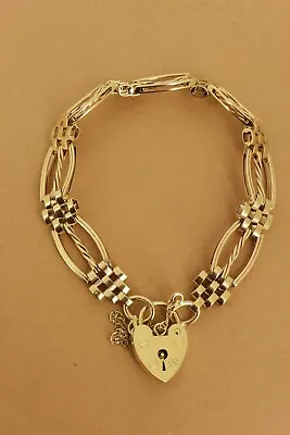 £450 • Buy Unique Designer 9ct Gold 3 Bar Gate Bracelet Superb Condition. NICE1