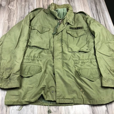 £41.19 • Buy Vintage US Army Vietnam Era M65 M-65 Field Jacket Large Regular 70's FLAWED READ