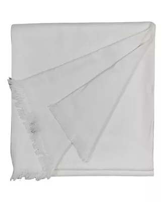 Men's Plain White Woolen Lohi Shawl Scarf Scarves 50  X 100  • $40