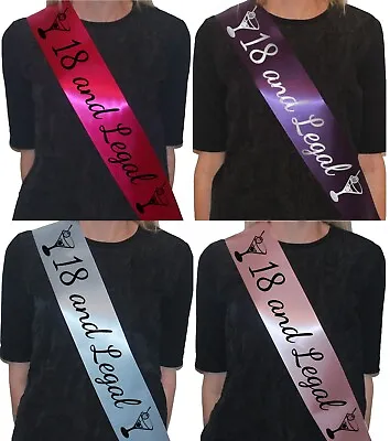 18th Birthday Sash 18 And Legal Party Accessory Celebration Fun Gift • £3.30