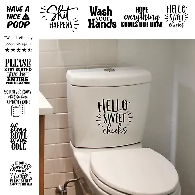 £3.50 • Buy Funny Toilet Stickers Bathroom Quotes Sticker Toilet Seat Wall Tile Frame Decal