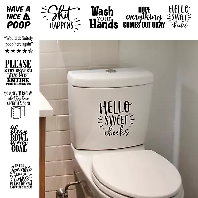 Funny Toilet Stickers Bathroom Quotes Sticker Toilet Seat Wall Tile Frame Decal • £3.49