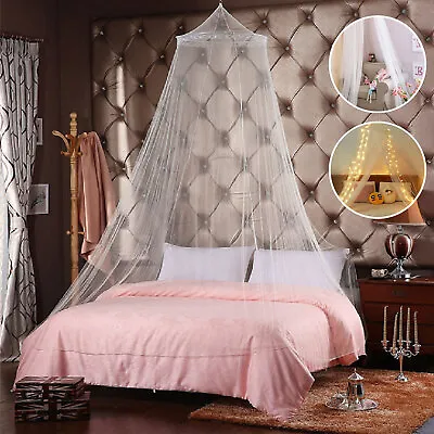 Elegant Lace Post Bed Canopy Princess Mosquito Net Full Queen King Size Bedding • $9.48