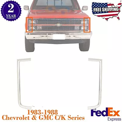 $32.50 • Buy 2 Grille Headlight Chrome Trim For 1983-1988 Chevrolet & GMC C/K Series Pickup